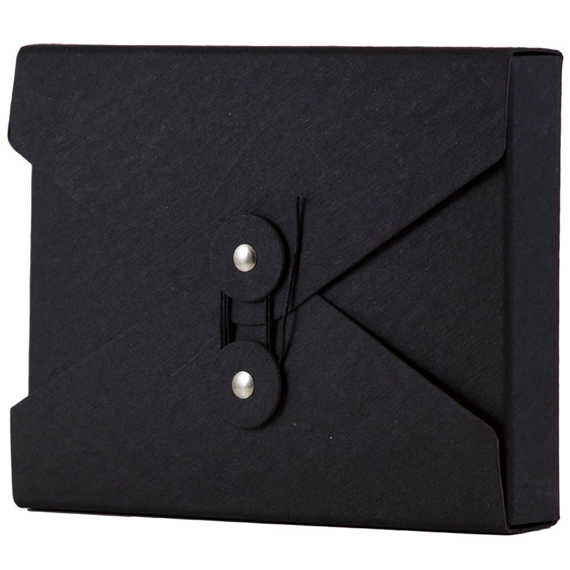 JAM Paper Black 5.25" x 6.75" Button & String Tie Portfolio